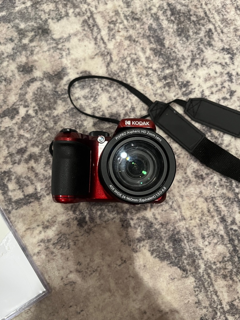 Kodak Red Digital Camera with Black Grip and Strap